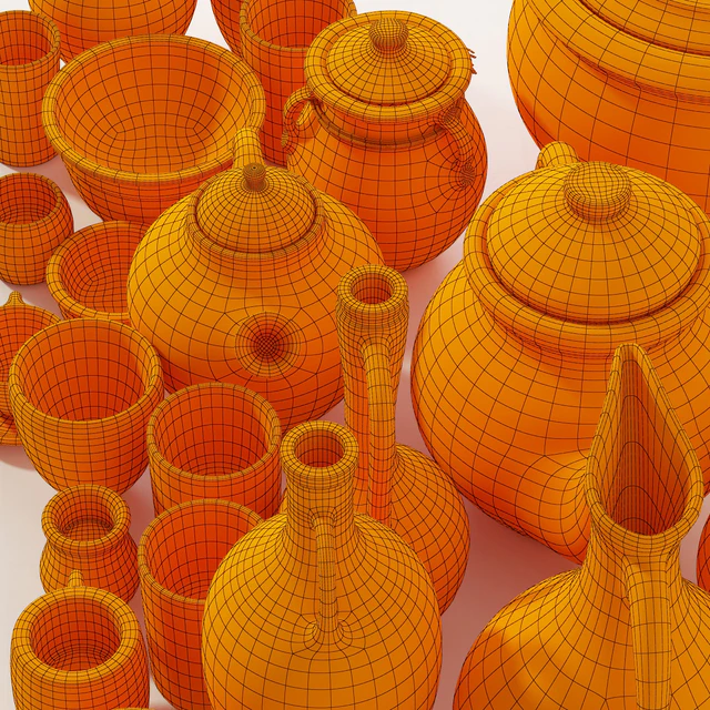 Dishes clay rack n12 / Посуда из глины №12 — Скачать
