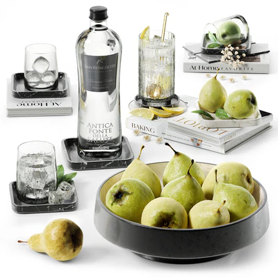 Decor set with water and pears stv005 — Ver 1
