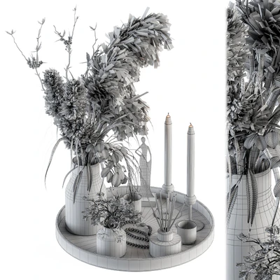 Decorative Set with Bouquet in Tray - Set 60 — Ver 4