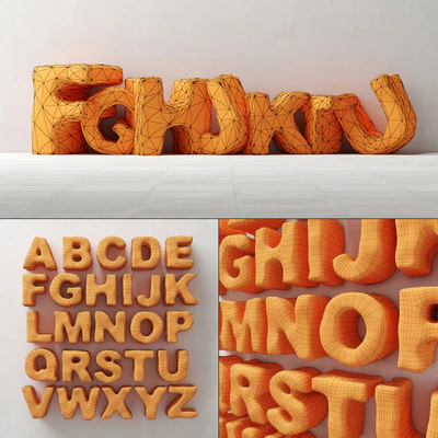 Stone letters english / Stone English letters — Ver 3