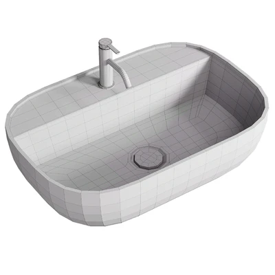 Oval White Ceramic Vessel Sink — Ver 2