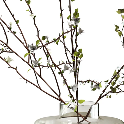 Ветки с листочками и цветочками в вазе — Вид 4