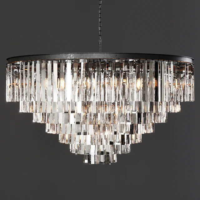 Restoration Hardware 1920S ODEON CLEAR GLASS FRINGE 7-TIER CHANDELIER Black — Скачать