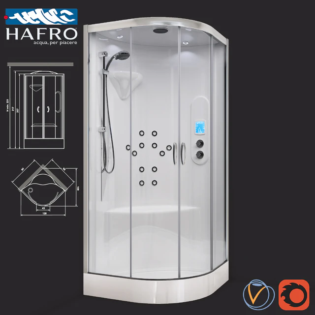 Shower cubicle with hydromassage Hafro New Bi-Size — Descargar