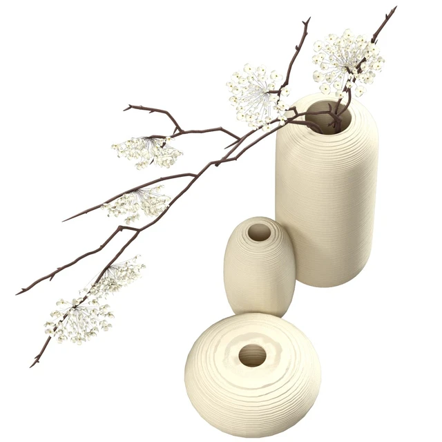 Bouquet of flowering branches in ceramic vases — Descargar