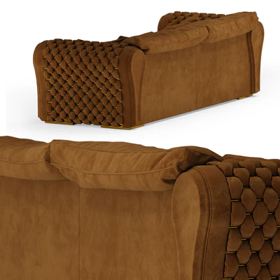 Taylor Llorente Furniture Luxury Leather Sofa  Woven Leather brown — Вид 4