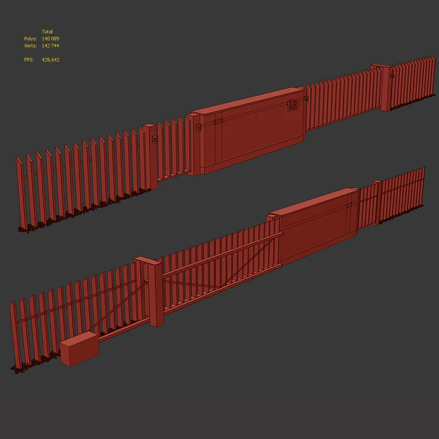 Fence with sliding gates — Descargar