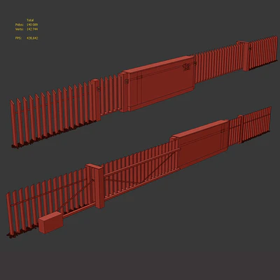 Fence with sliding gates — Ver 4