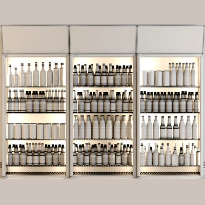 Refrigerator in the supermarket with beer. Alcohol — Ver 2