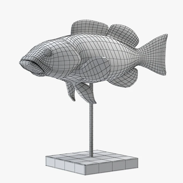 Fish Sculpture - PBR lowpoly 3D model — Descargar
