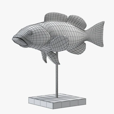 Fish Sculpture - PBR lowpoly 3D model — Ver 2