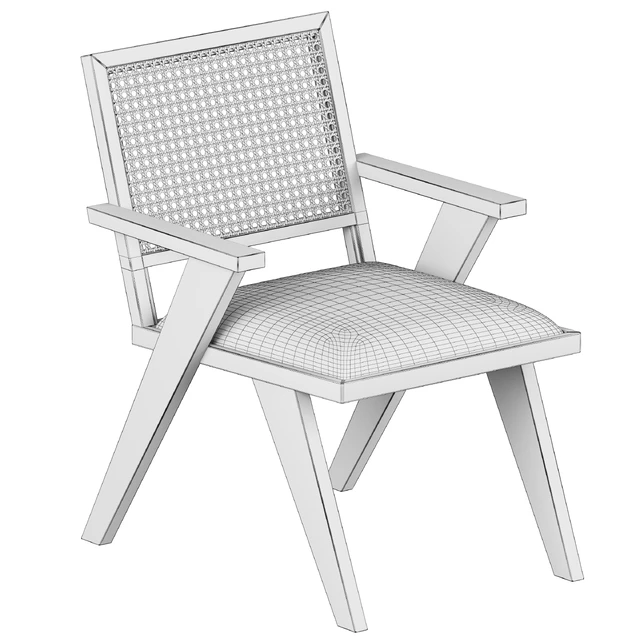 Annette Black Upholstered cane dining chair — Скачать