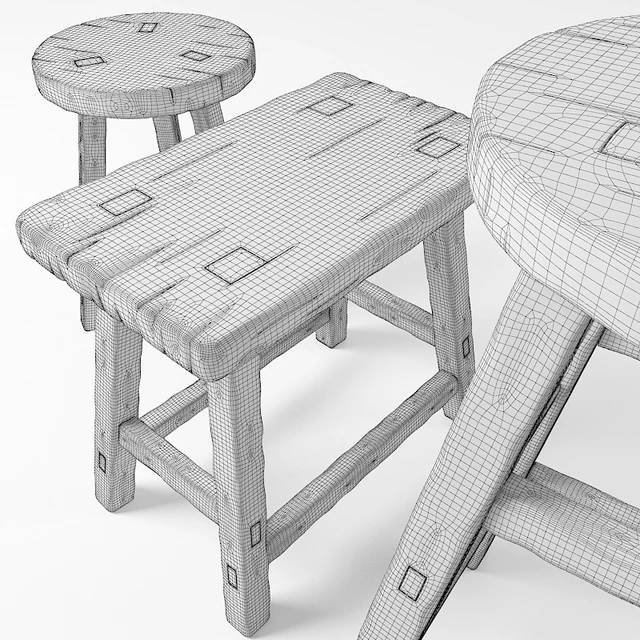 Деревенские стулья. Rustic stools — Скачать