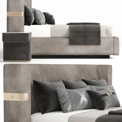 Bed and bedside table Mi bed Longhi — Ver 4