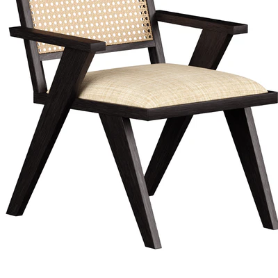Annette Black Upholstered cane dining chair — Вид 7