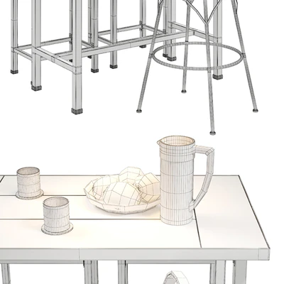 Metal and Wood Pub Set — Ver 3