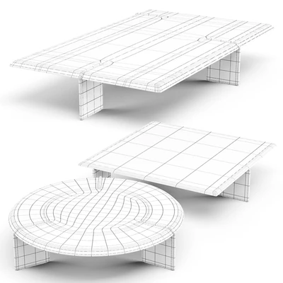 Minotti: Keel - Coffee and Side Tables Set 03 — Ver 2