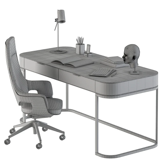 Gray and Black Writing Desk - Office Set 180 — Descargar