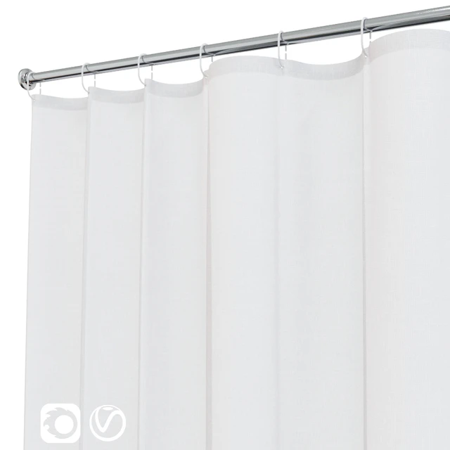 Bath curtain (shower) 200x200 cm in 3 versions (white) — Descargar