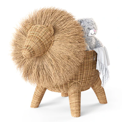 RATTAN ANIMAL BASKET LION Restoration Hardware — Вид 7