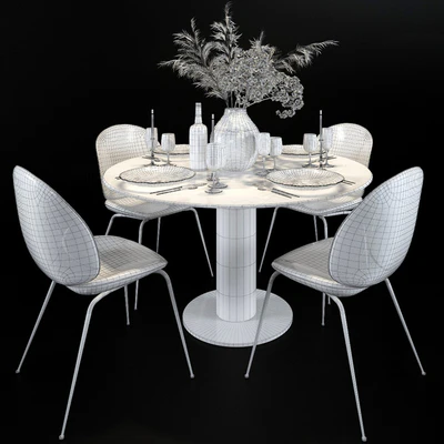 Table and chairs Gubi — Ver 3