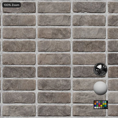 splitface stack bond brick wall texture gray — View 5