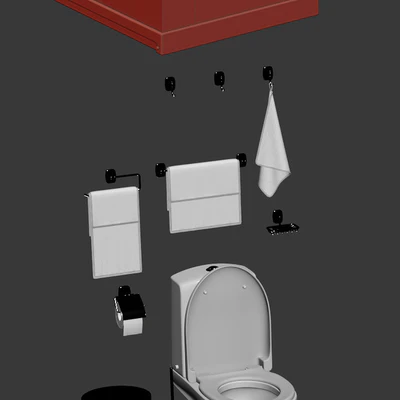 Set of bathroom equipment and accessories for bathrooms — Ver 3