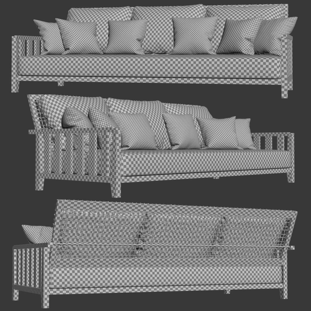 Three-seater garden sofa / Трехместный деревянный диван — Скачать