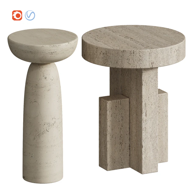 Tori / Clarence Travertine Side Table — Descargar