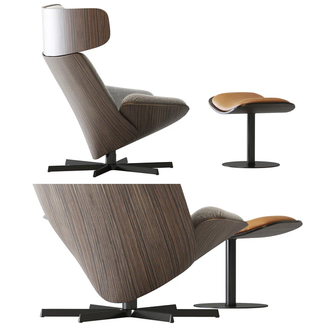 Almora B&B Italia Armchair and Footrest — Скачать