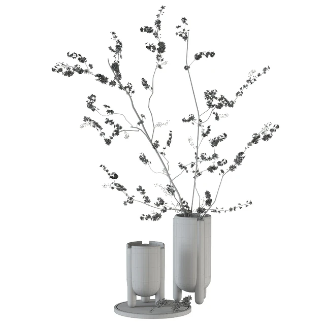 Decorative set with blossoming branches — Скачать