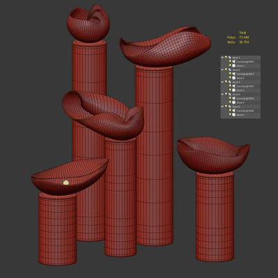 Decorative clay lamps Nautile ii Floor Lamp by Elsa Foulon — Ver 6