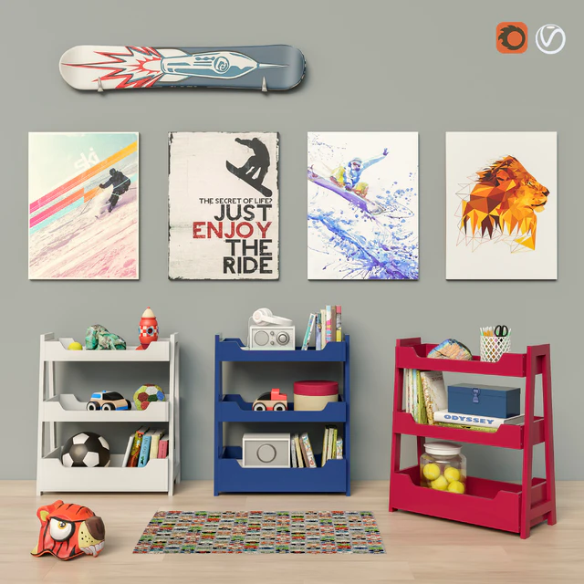 Toys and Small Bookcase (3 colors) set 18 — Download