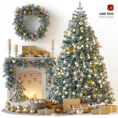 Christmas tree with fireplace — Ver 1