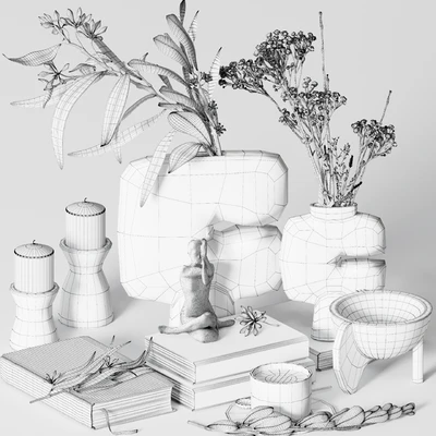 Decorative set 021 with 101 Copenhagen vases — Ver 5