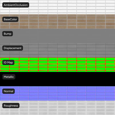 smooth stack bond brick wall texture beige — View 5