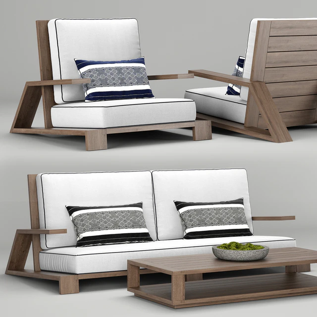 RH Outdoor Olema teak sofa — Скачать