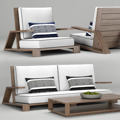 RH Outdoor Olema teak sofa — Вид 1