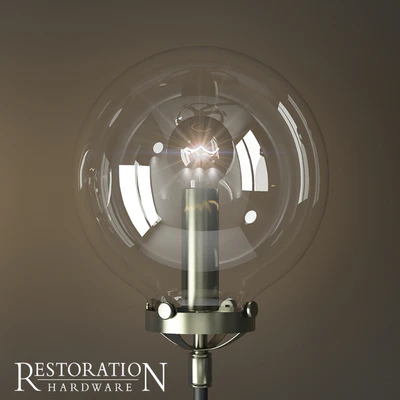 Rh bistro globe clear glass double sconce — Ver 4
