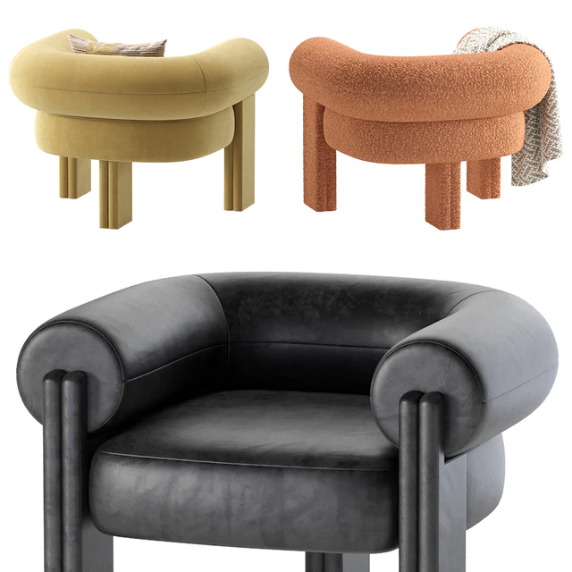 Sevigne Armchair X Metaphores STUDIOPARISIEN Velvet and Leather — Descargar