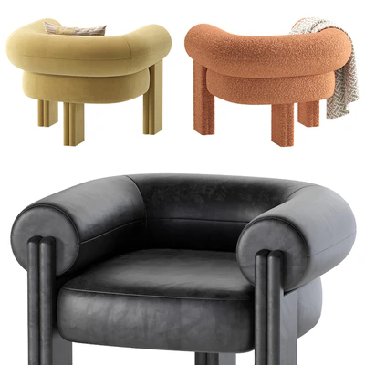 Sevigne Armchair X Metaphores STUDIOPARISIEN Velvet and Leather — Ver 7