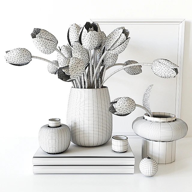 Decorative set with yellow tulips — Скачать