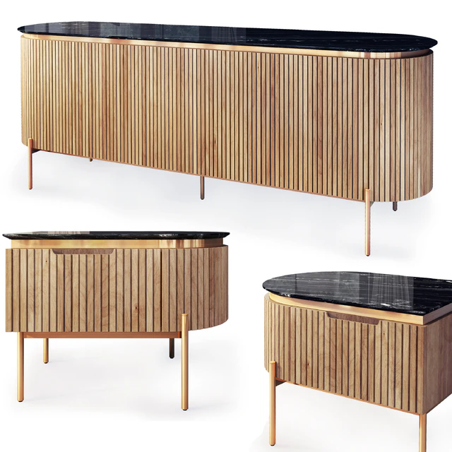 Dresser and nightstand Tesla wooden. Nightstand, sideboard by Medusa Home — Descargar