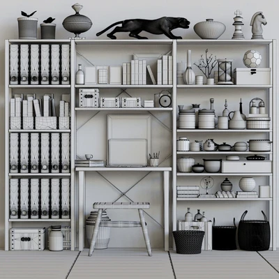 Large wardrobe with decor, books and accessories 3 — Ver 2