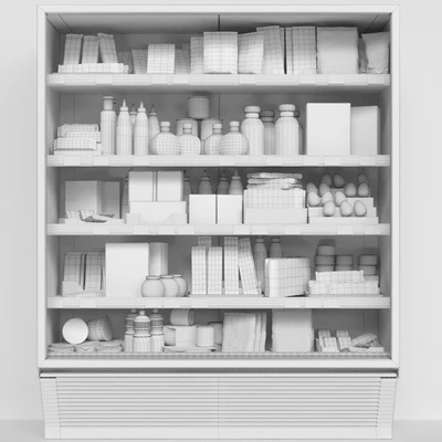 Showcase in a supermarket with sweets, cereals and snacks 3 — Ver 2