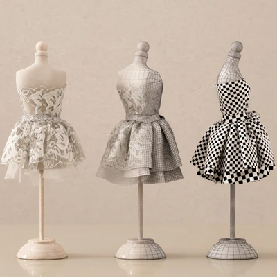 Decorative set with a mini mannequin — Ver 3
