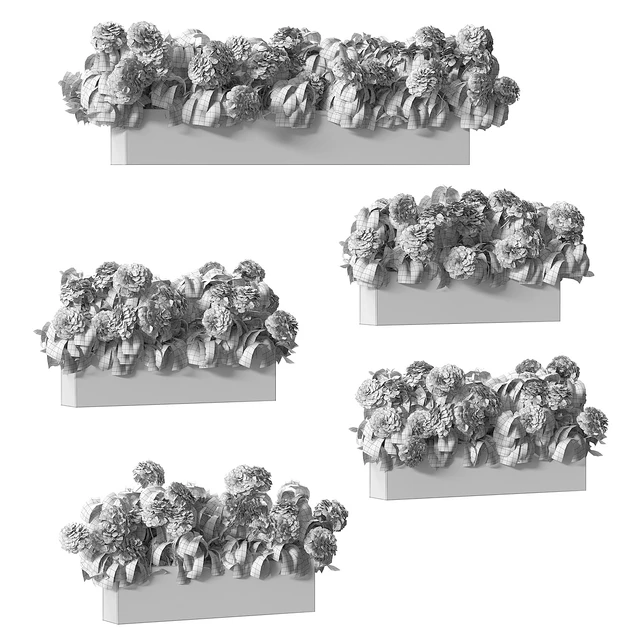 Hydrangea plant in a flowerpot for the facade. 5 models — Descargar