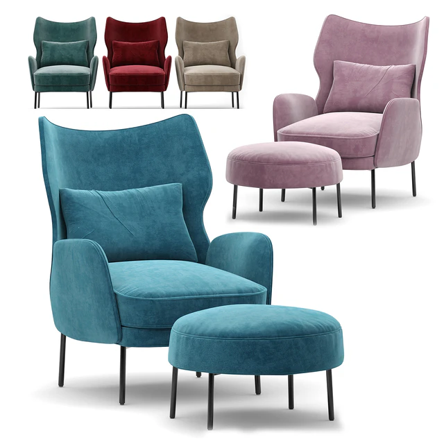 Alex Navy Velvet Accent Chair Crate and barrel — Descargar