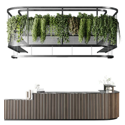 Coffee shop reception, Restaurant counter by hanging plant - 03 — View 5