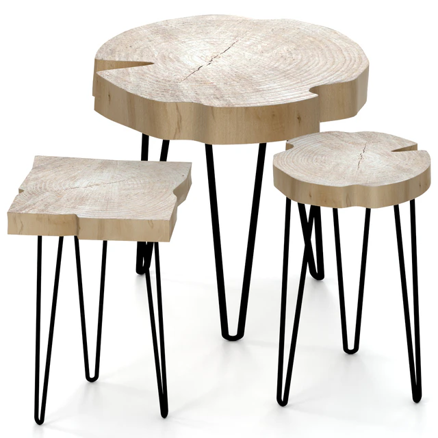 Set of coffee tables made of slab. — Descargar